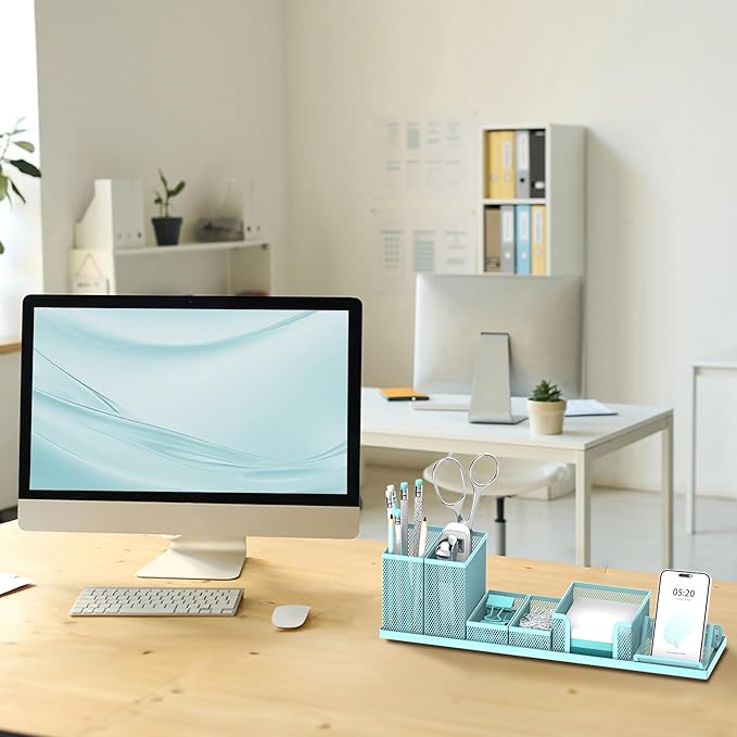 SUPEASY Pen Holder for Desk, 6 Piece Mesh Desk Organizer set for Office - Image 6