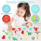 URSKYTOUS 80Pcs Animal Erasers Kids Desk Pets Pencil Erasers 3D Puzzle Eraser - Image 2