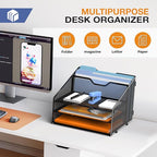 GAWERK Letter Tray Organizer, Mesh Desk File Organizer - Image 4