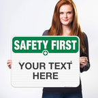 Custom Safety First Sign, OSHA Sign, 18x24 Inches, 3M EGP Reflective .080 - Image 2