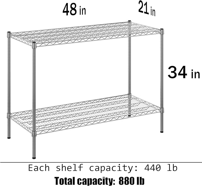 Regal Altair 21" Deep x 48" Wide x 34" Height Wire Shelving Kit | 2-Tier | NSF - Image 3