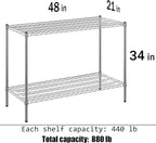 Regal Altair 21" Deep x 48" Wide x 34" Height Wire Shelving Kit | 2-Tier | NSF - Image 3