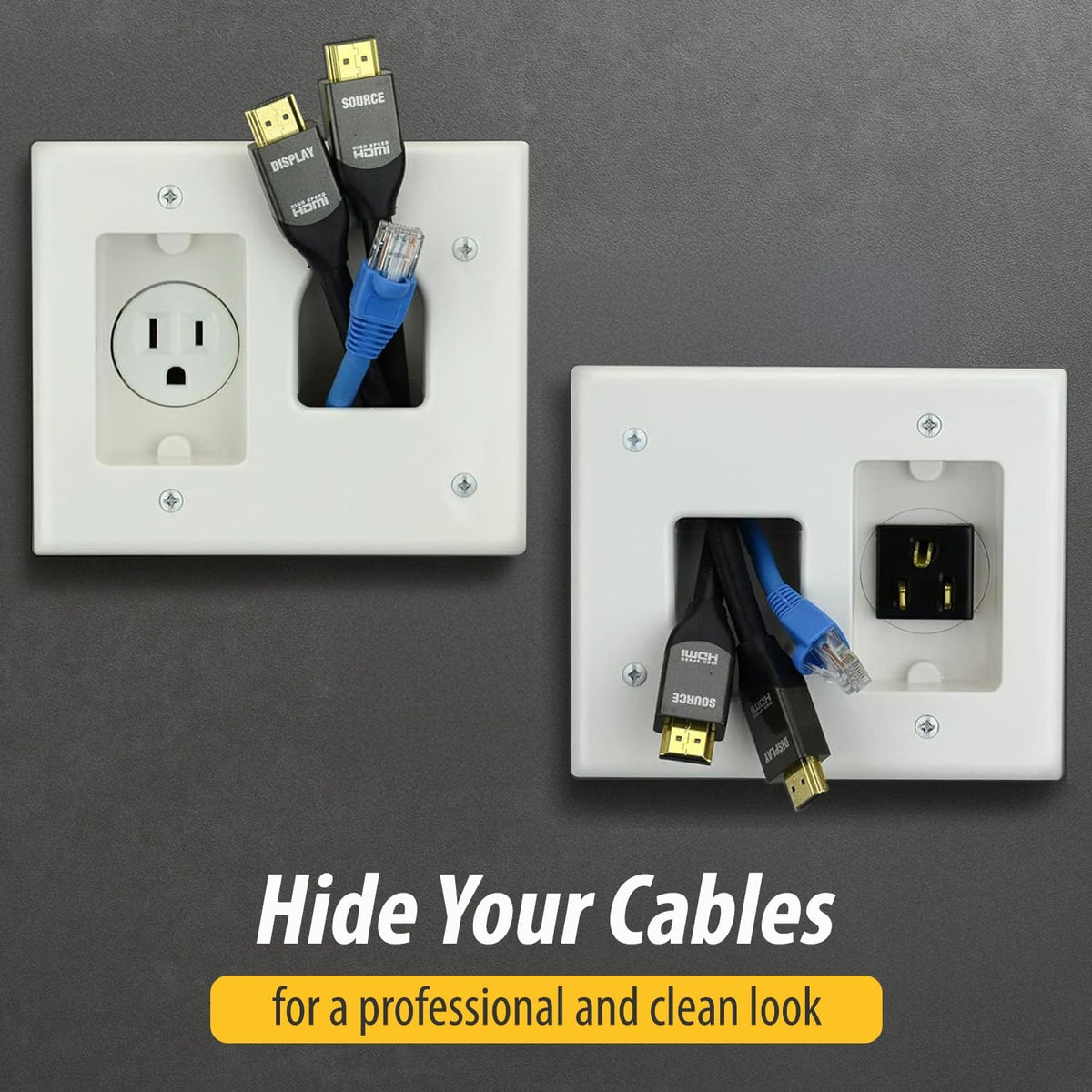 DataComm Electronics Recessed Pro-Power Kit, in-Wall Cable Management