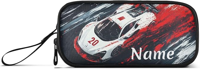 BOENLE Custom Racing Car Truck Pencil Case Box Boys Girls Personalized Name - Image 8