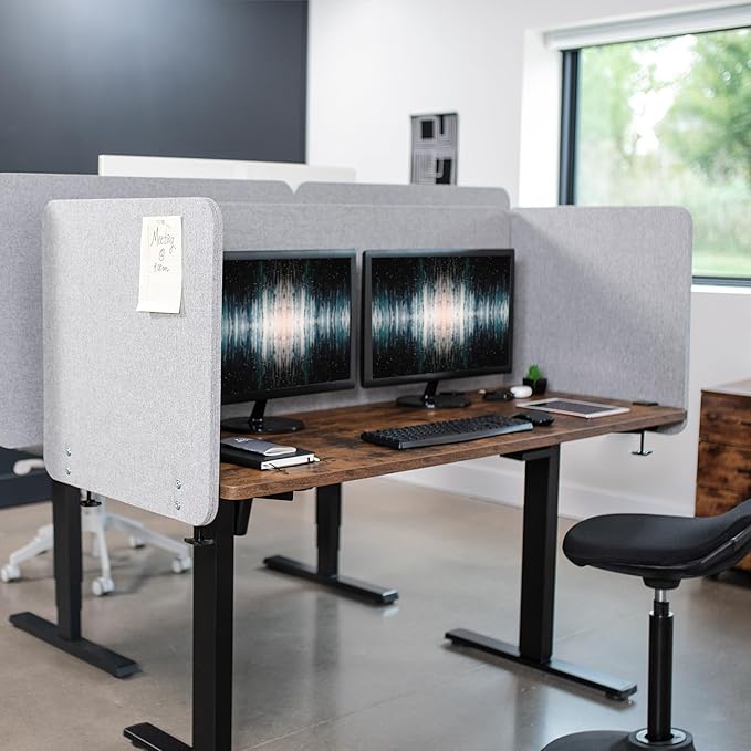 VIVO Clamp-on Privacy Panels 60 x 24 inch, 24 x 24 inch, Sound Absorbing - Image 2