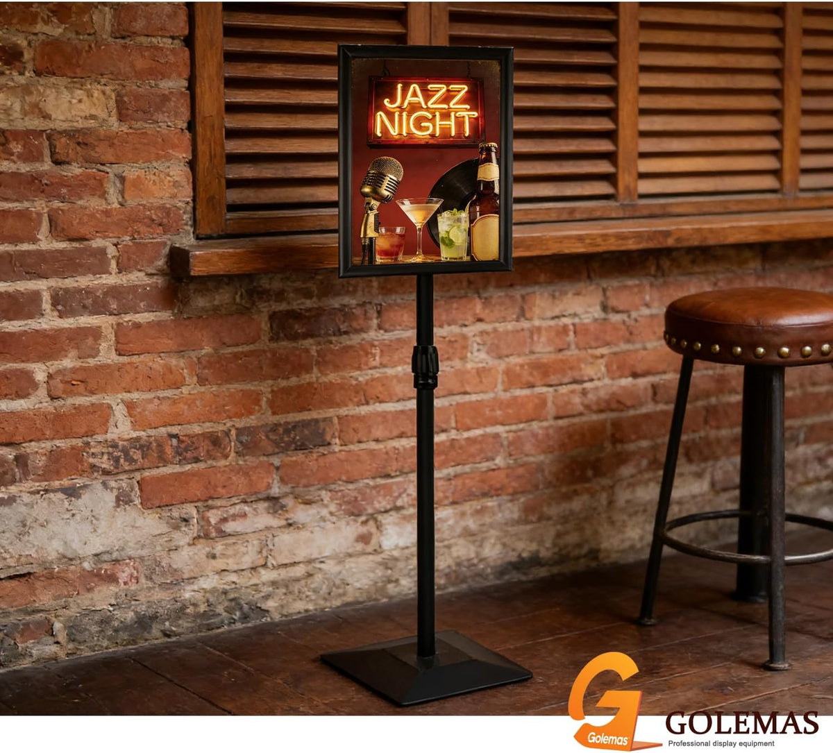 Sign Stand for Display, Weighted Iron Base Heavy Duty Signage Holder