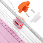 Firbon A4 Paper Cutter, 12 Inch Paper Trimmer with Extened Ruler, Pink | 12 Sheet Capacity | CM & Inch Scale | Spring-Loaded Safe Blade | Cuts Cardstock, Vinyl, Coupons, Labels & Scrapbooking Crafts