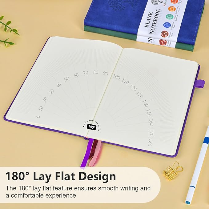 PERCUN Blank Journal Ntebook for Men & Women, 160 Pages Blank Journals for - Image 5