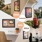 Homezelle Enclosed Cork Bulletin Board 36"x24" Outdoor Weatherproof Cork - Image 5