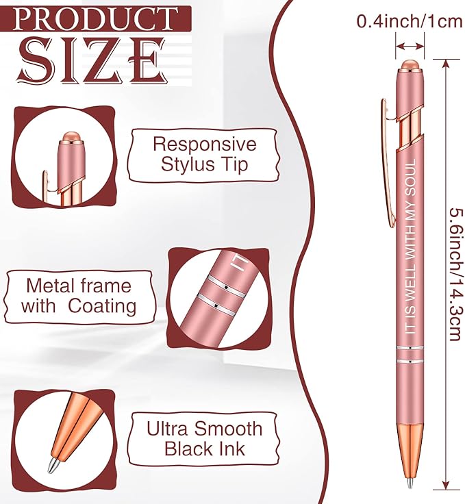 Zonon 12 Pcs Inspirational Pens Bulk Funny Ballpoint Pen - Image 2