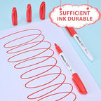 Affisure Red Permanent Markers Bulk, Quick Drying and Fade Resistant, Fine - Image 3
