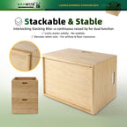 BAMOTTO Lidded Bamboo Storage Bins & Box/Cube/Basket, Home Kitchen and Office - Image 3