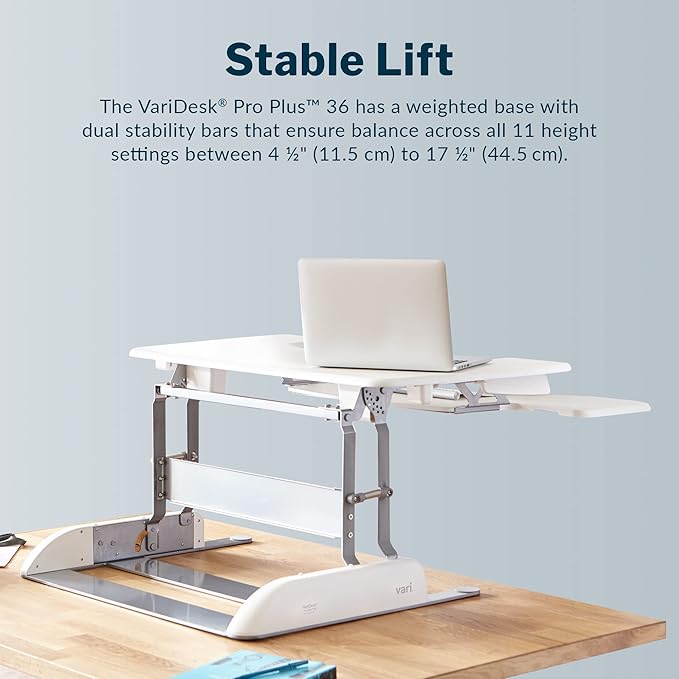 Vari Varidesk Pro Plus 36 Standing Desk Converter – 11 Height Settings + Spring - Image 3