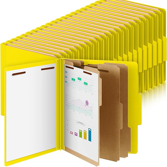 Skyygemm 48 Pcs Classification Folders Letter Size, 3 Divider Pressboard File by Skyygemm