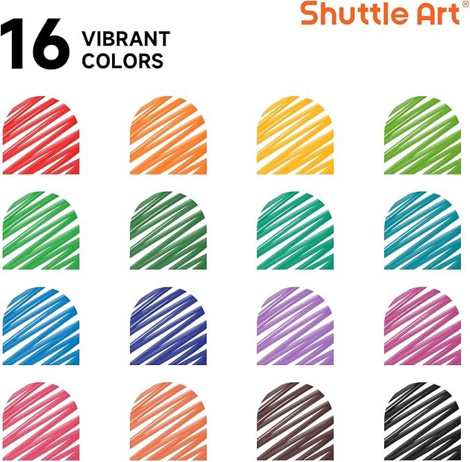 Shuttle Art Dry Erase Markers, 16 Colors Whiteboard Markers, Fine Tip Dry Erase - Image 3