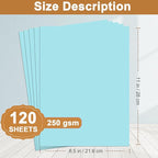 Silunkia 120 Sheets Light Blue Cardstock 8.5 x 11 Craft Paper, 250gsm/92lb - Image 2