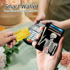BWEGRHE Small Travel Wallets, Skull Skeleton Slim Minimalist Front Pocket Wallet - Image 4