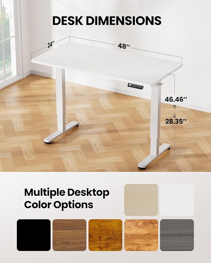 ErGear Height Adjustable Electric Standing Desk, 48 x 24 Inches Sit Stand up - Image 9