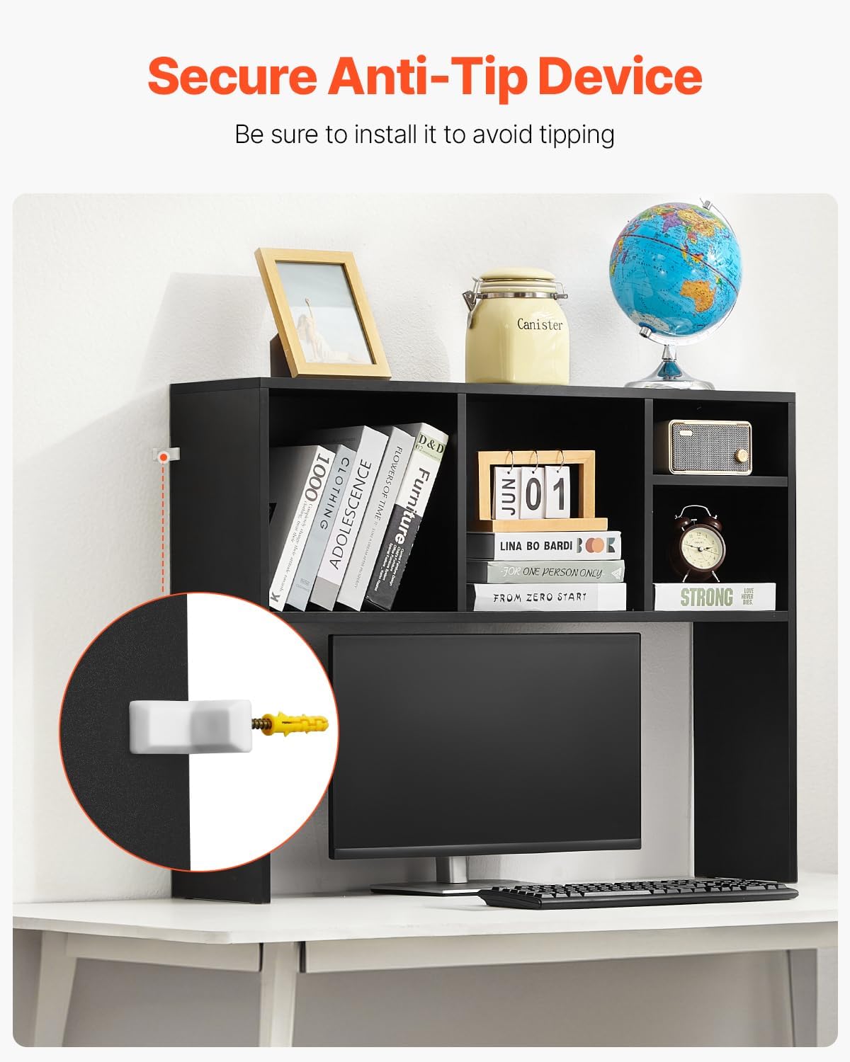 VEVOR Desktop Bookshelf, Storage Organizer with 5 Shelves for Computer Desk, ...
