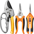 GROWNEER 3 Pack Garden Scissors kit Professional Garden Pruning Shears by GROWNEER