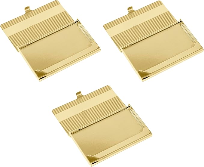 Stephanie Imports Set of 3 Slim & Minimalist Metal Business Card Holder Unisex - Image 2