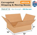 Medium Moving & Shipping Boxes 12 x 12 x 3 inches - Image 2