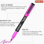 Shuttle Art Dry Erase Markers, 15 Colors Magnetic Whiteboard Markers, Fine Point - Image 3