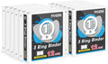 3 Ring Binder 1 Inch, PANDRI 12 Pack 1-Inch Binder Fits Letter Size 8.5'' x