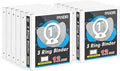 3 Ring Binder 1 Inch, PANDRI 12 Pack 1-Inch Binder Fits Letter Size 8.5'' x by PANDRI