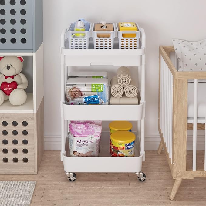 Calmootey 3-Tier Rolling Utility Cart - Image 3