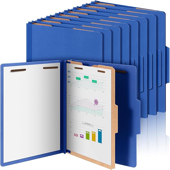 Skyygemm 24 Pcs Classification Folders Letter Size, 1 Divider Pressboard File by Skyygemm