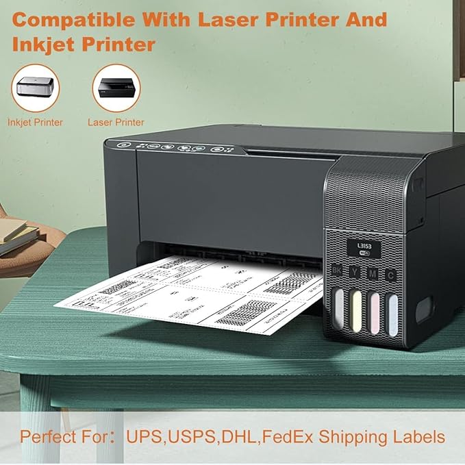 BESTEASY 16000 Half Sheet Self Adhesive Shipping Labels, Laser/Ink Jet White - Image 5