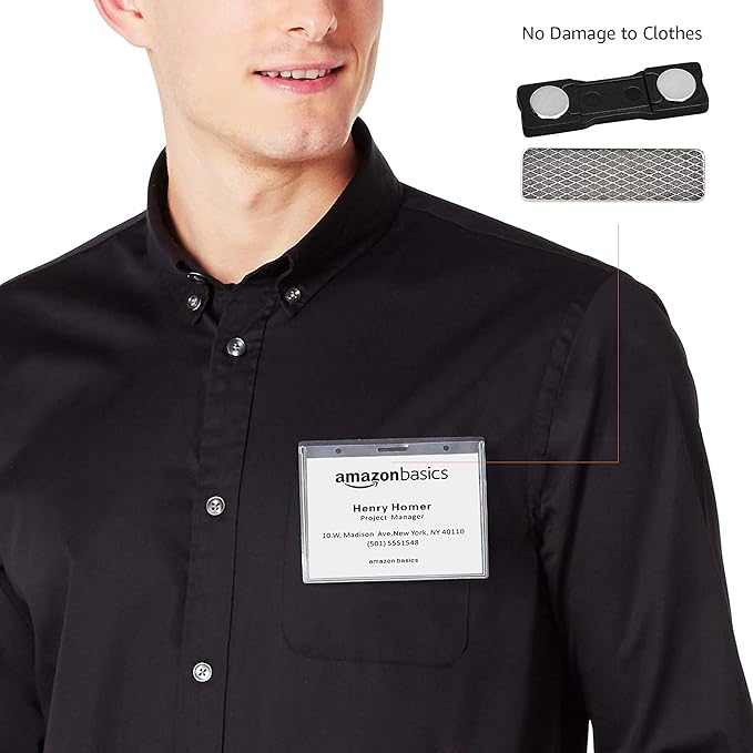 Amazon Basics Horizontal Magnetic Name Badge Holder - Image 7