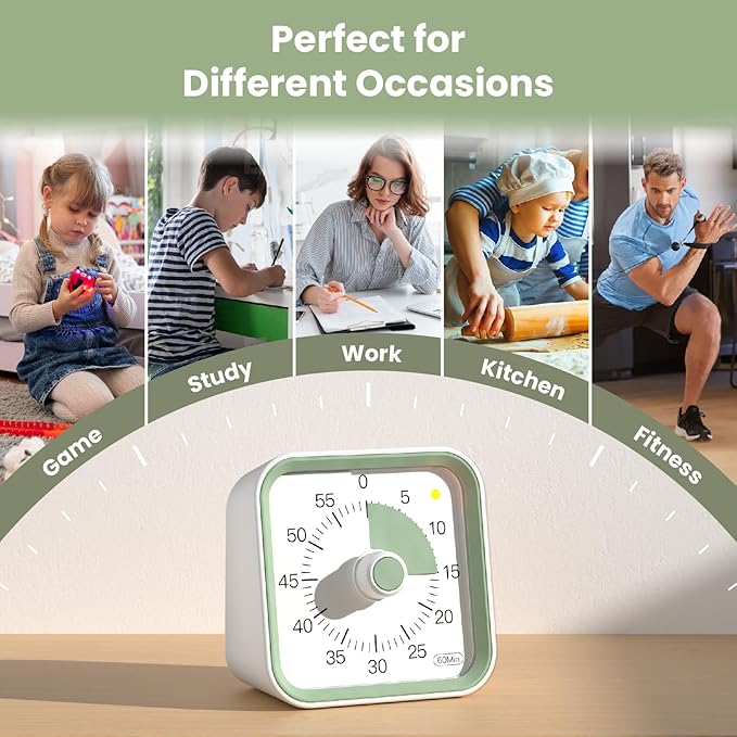 Visual Timer for Kids with Pause Function, 60 Minute Countdown Timer for Kids - Image 6