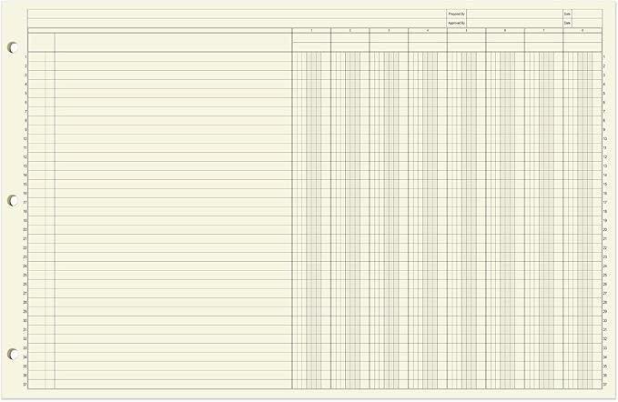 BookFactory Ledger Pad/Large 8 Column Accounting Ledger Columnar Pads - Image 2