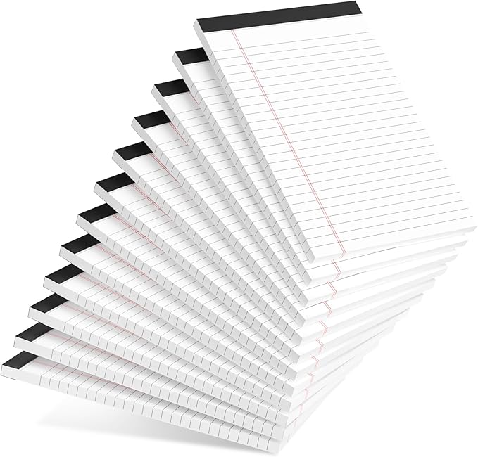 AILZFEI 12pcs Small Note Pad 5x8 College Ruled White Legal Pads Paper Notepads by Unknown