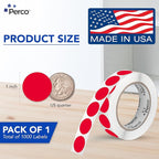 Perco Red 1-Inch Round Circle Dot Sticker Labels - Image 2