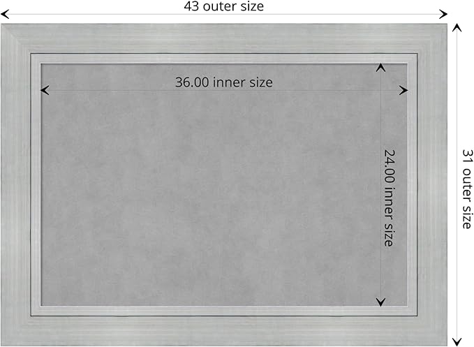 Amanti Art Silver Framed Magnetic Board 31x43 Large Vision Board - Image 4