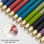 Aisibeiger Ballpoint Pens Black Ink Medium Point 1.0mm, Vintage 12-count | Ball Point Pen with Super Soft Grip Office Supplies Smooth Writing Pens for Women Journaling