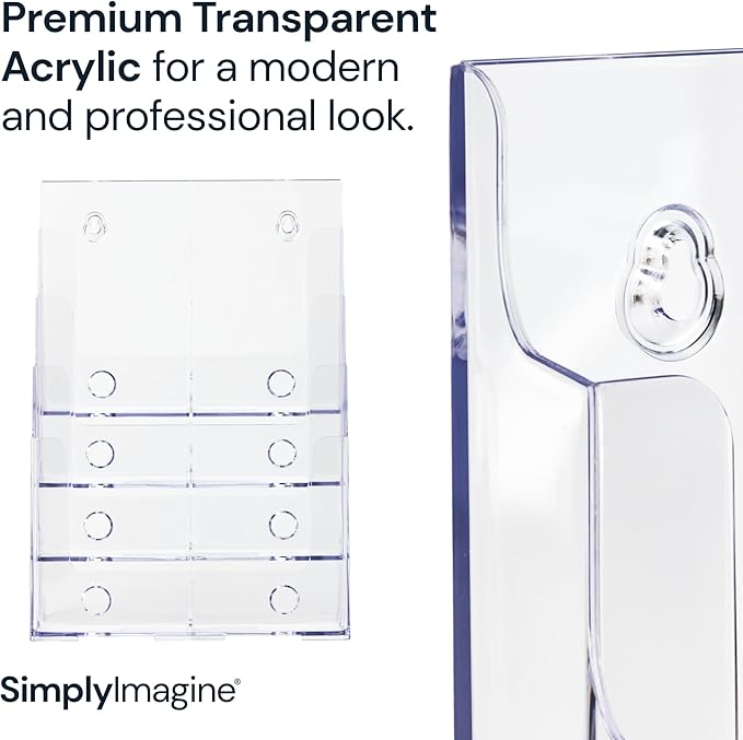 SimplyImagine Acrylic Brochure Holder, 4 Tier Clear Literature - Image 2