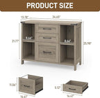 Vabches File Cabinet with 3 Drawers, Farmhouse Lateral File Cabinet Fits Files - Image 2