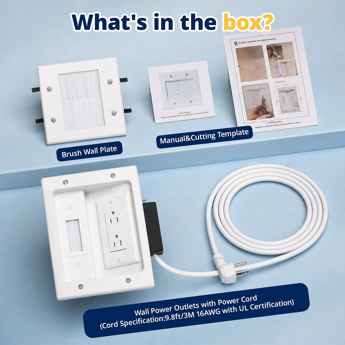 in Wall Cable Management Kit, TV Cable Hider Wall Kit, Hide Messy Wires, Rece...