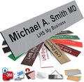 Door Name Plate Personalized for Office Gray Plastic Name Plate Black Letters by LHS+My+Business