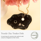 CCINPPY Ceramic Jewelry Tray Trinket Dish, Decorative Cloud Vanity Key Tray - Image 4