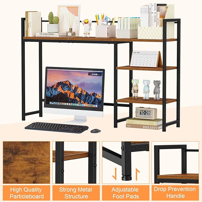 Snughome Desk Shelf, 44.9" Large Desktop Organizer Shelf, Desk Hutch - Image 8