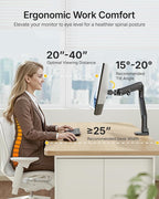 monTEK Heavy-Duty Monitor Arm for 17-57" Ultrawide Curved Screen, Supports up - Image 3