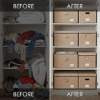 PRANDOM Storage Bins with Lids Jute Fabric Foldable Storage Boxes Organizer - Image 5