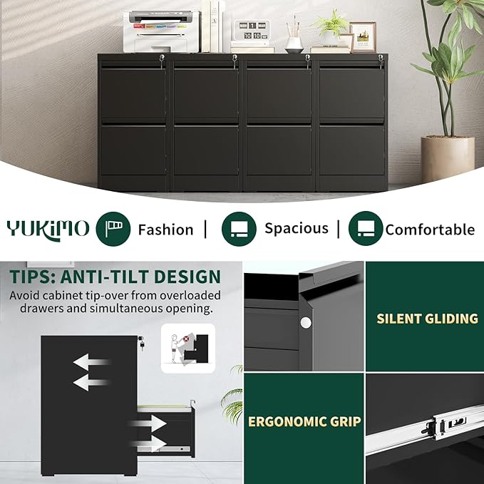 Yukimo 2 Drawer File Cabinet - Image 6