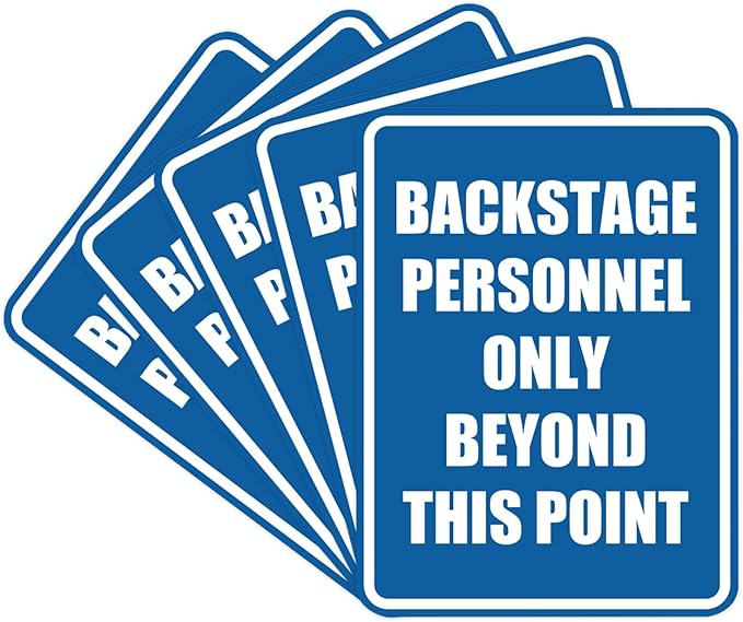 Portrait Round Backstage Personnel Only Beyond This Point Door or Wall Sign by SignsByLITA