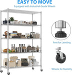 Homdox 5 Tier Storage Racks and Shelving, 3000LBS Commercial Adjustable Wire - Image 6